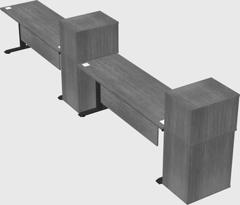 Single motor electric desk w/cabinet