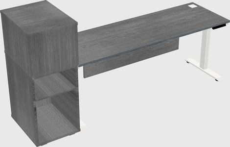 Single motor electric desk w/cabinet