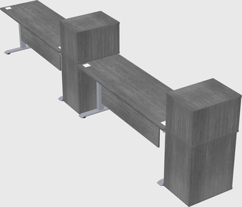 Single motor electric desk w/cabinet