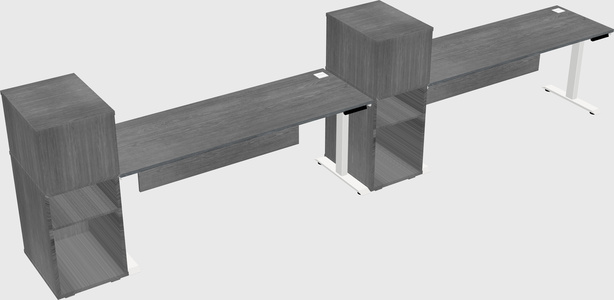 Single motor electric desk w/cabinet