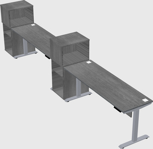 Single motor electric desk w/cabinet