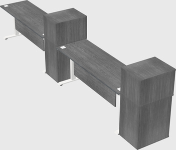 Single motor electric desk w/cabinet