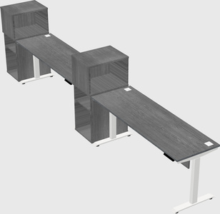Single motor electric desk w/cabinet