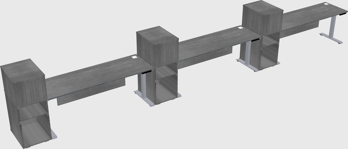 Single motor electric desk w/cabinet