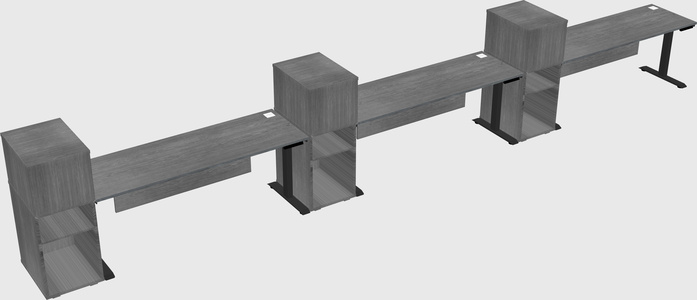 Single motor electric desk w/cabinet