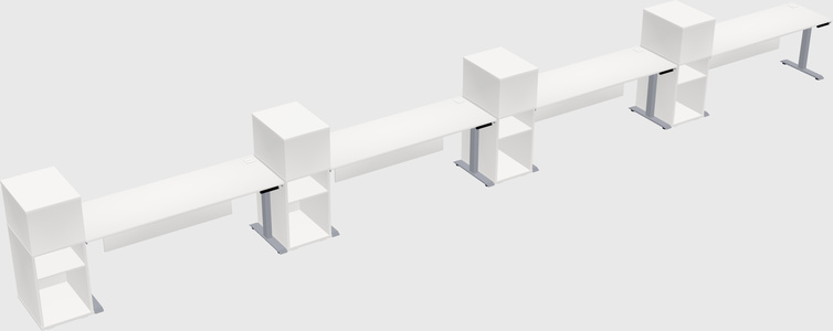 Single motor electric desk w/cabinet