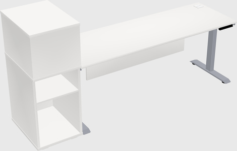 Single motor electric desk w/cabinet