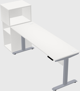 Single motor electric desk w/cabinet