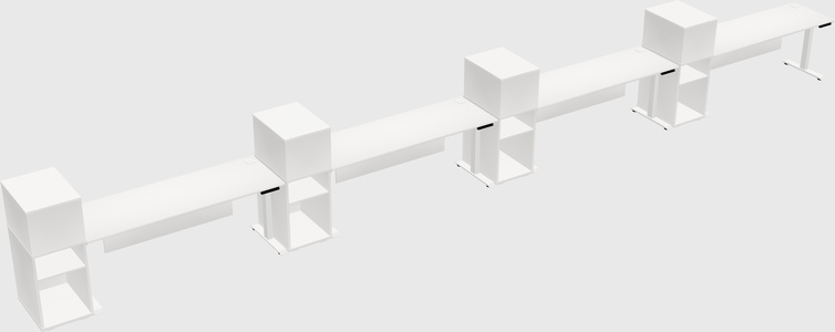 Single motor electric desk w/cabinet