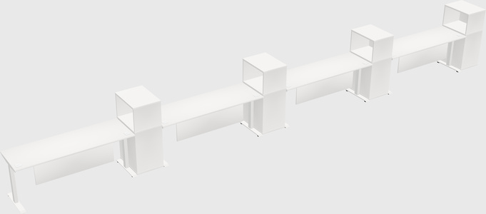 Single motor electric desk w/cabinet