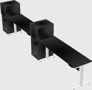 Single motor electric desk w/cabinet