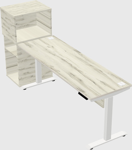 Single motor electric desk w/cabinet