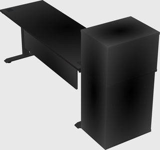 Single motor electric desk w/cabinet