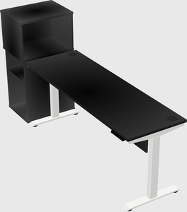 Single motor electric desk w/cabinet