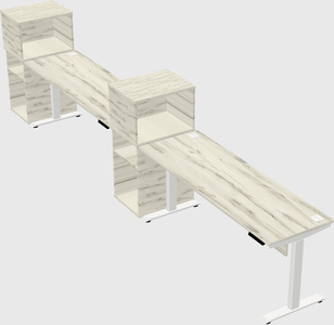 Single motor electric desk w/cabinet