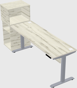 Single motor electric desk w/cabinet