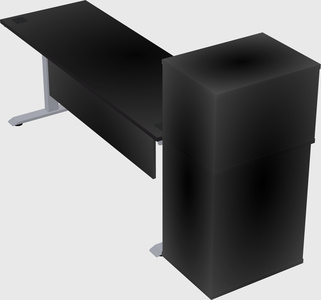Single motor electric desk w/cabinet