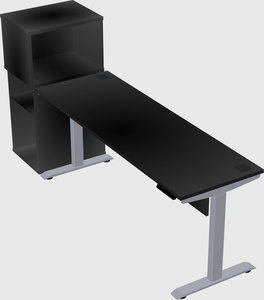 Single motor electric desk w/cabinet