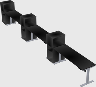 Single motor electric desk w/cabinet