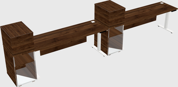 Single motor electric desk w/cabinet