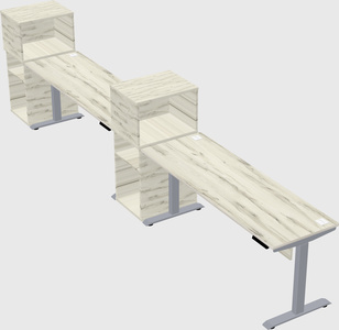 Single motor electric desk w/cabinet