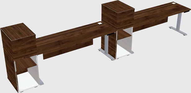 Single motor electric desk w/cabinet
