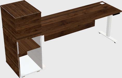 Single motor electric desk w/cabinet