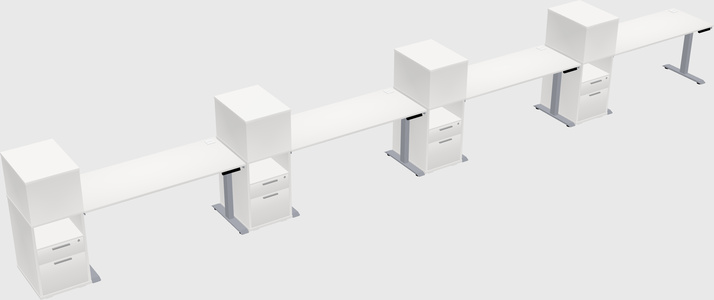 Single motor electric desk w/cabinet