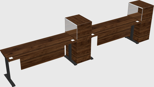 Single motor electric desk w/cabinet