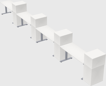 Single motor electric desk w/cabinet