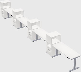 Single motor electric desk w/cabinet
