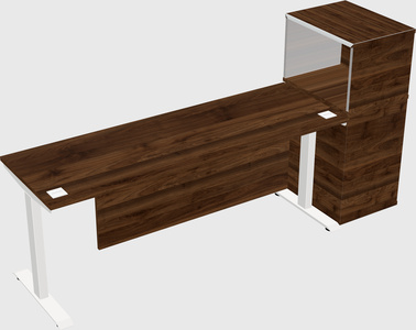 Single motor electric desk w/cabinet