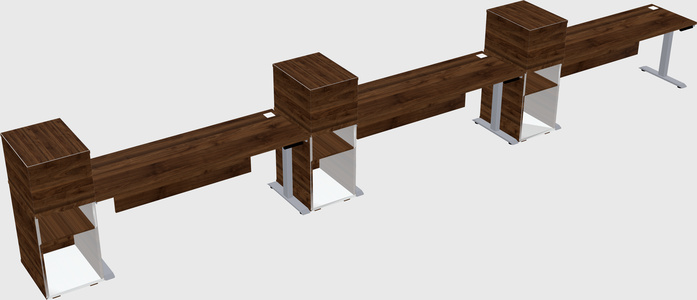 Single motor electric desk w/cabinet