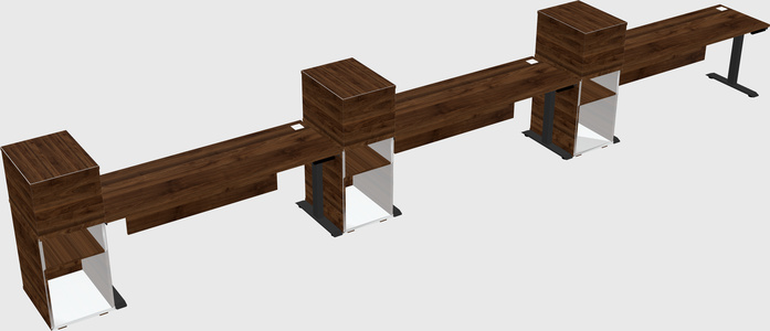 Single motor electric desk w/cabinet