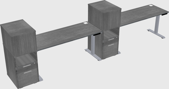 Single motor electric desk w/cabinet