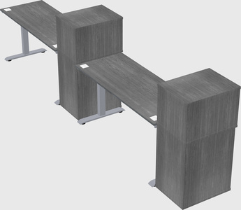Single motor electric desk w/cabinet
