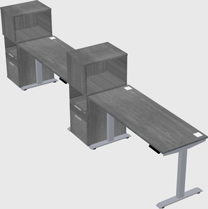 Single motor electric desk w/cabinet