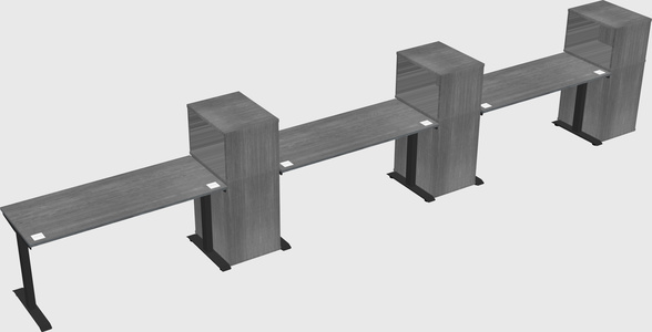 Single motor electric desk w/cabinet