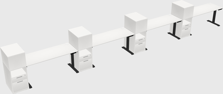 Single motor electric desk w/cabinet