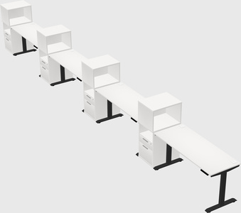 Single motor electric desk w/cabinet