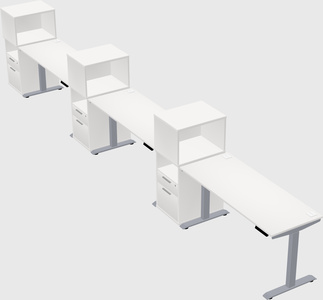 Single motor electric desk w/cabinet