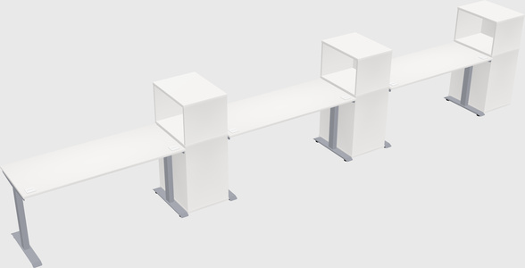 Single motor electric desk w/cabinet
