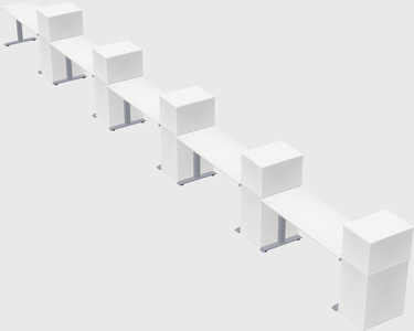 Single motor electric desk w/cabinet
