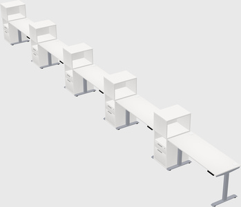Single motor electric desk w/cabinet