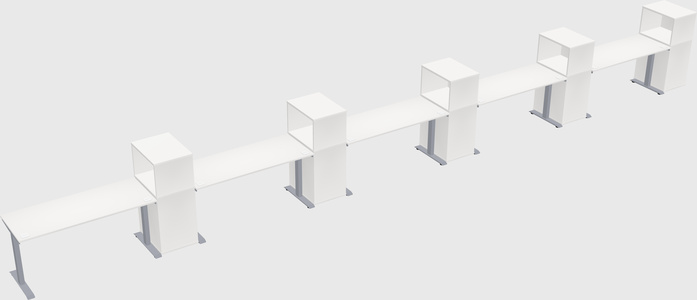 Single motor electric desk w/cabinet