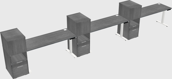 Single motor electric desk w/cabinet