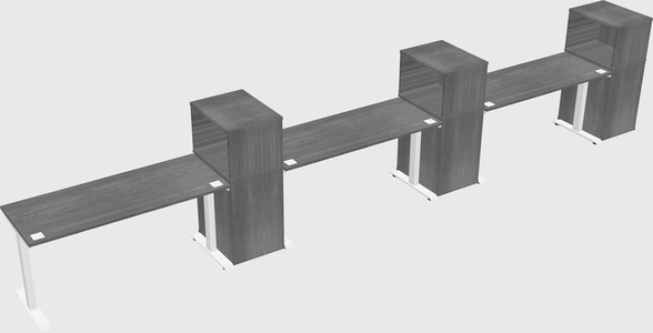 Single motor electric desk w/cabinet