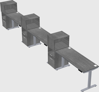 Single motor electric desk w/cabinet