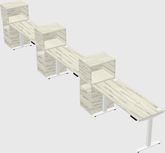 Single motor electric desk w/cabinet