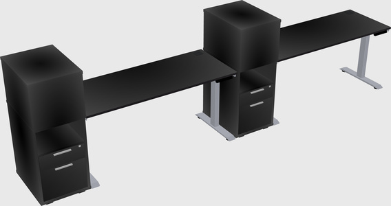 Single motor electric desk w/cabinet